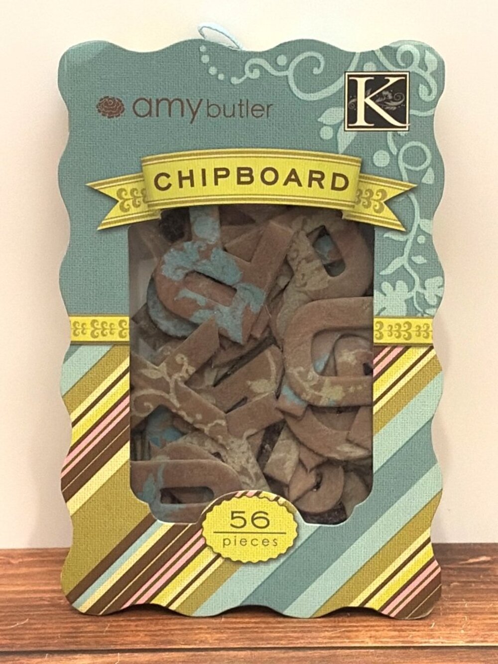 RETIRED K&COMPANY  Chipboard Alphabet Letters 56 Pieces 565111 BY AMY BUTLER